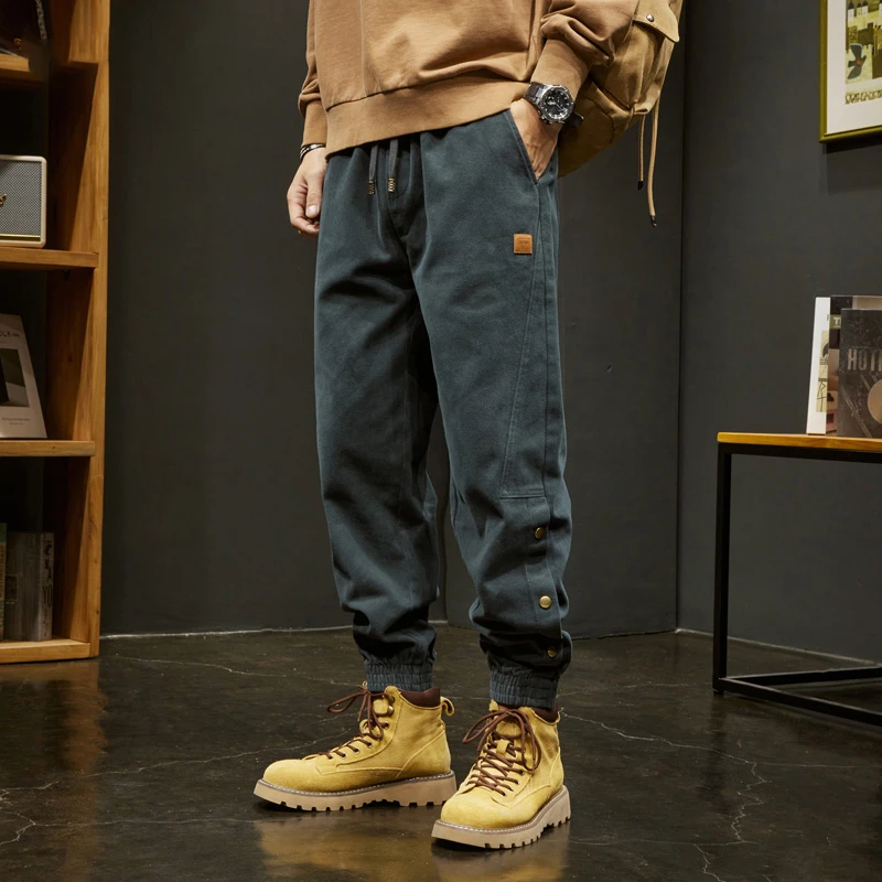 MR.MUDI/穆迪先生复古休闲裤男士秋季2024潮牌宽松痞帅工装哈伦裤