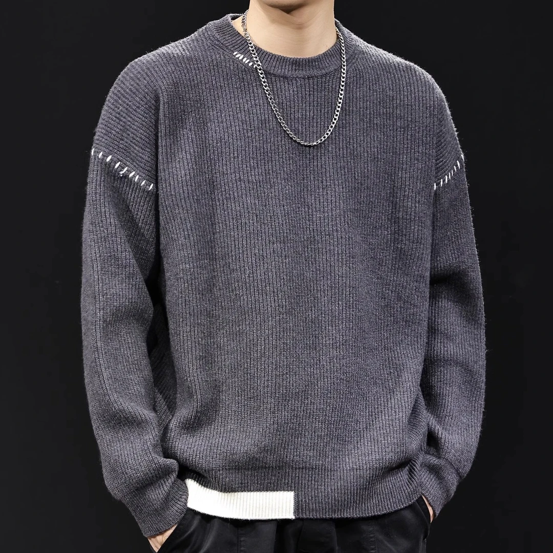 MR.MUDI/穆迪先生重磅毛衣男冬季2025新款男装大码男撞色厚款保暖