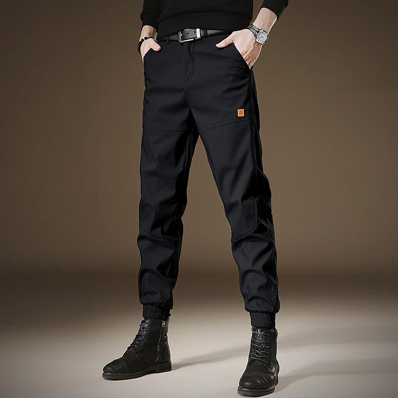 MR.MUDI/穆迪先生冬季加绒工装裤男户外束脚运动冲锋裤男休闲裤子