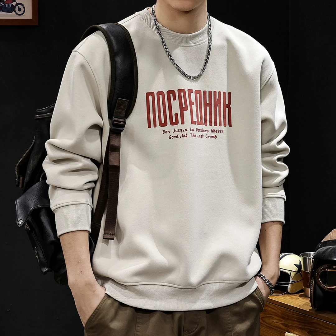 MR.MUDI/穆迪先生大码宽松字母印花美式复古百搭休闲圆领潮卫衣