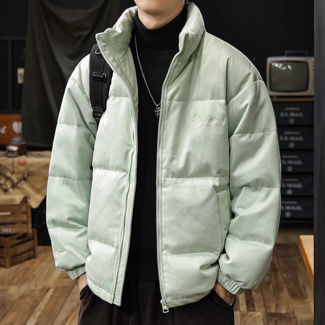 MR.MUDI/穆迪先生美式立领羽绒服男2024冬季新款蓬松加厚情侣外套