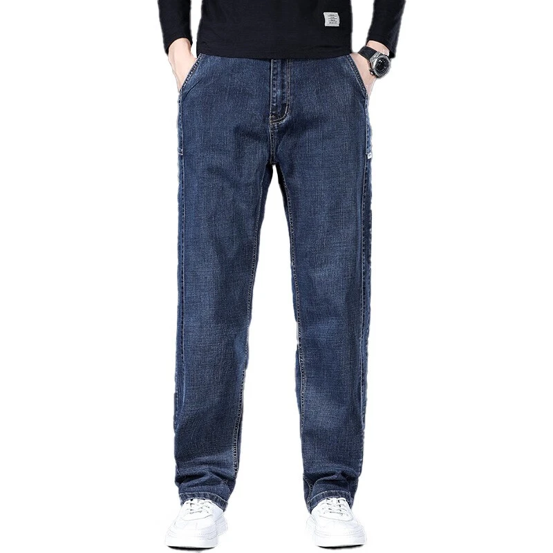 MR.MUDI/穆迪先生春季高端牛仔裤男士宽松直筒休闲潮牌大码弹力