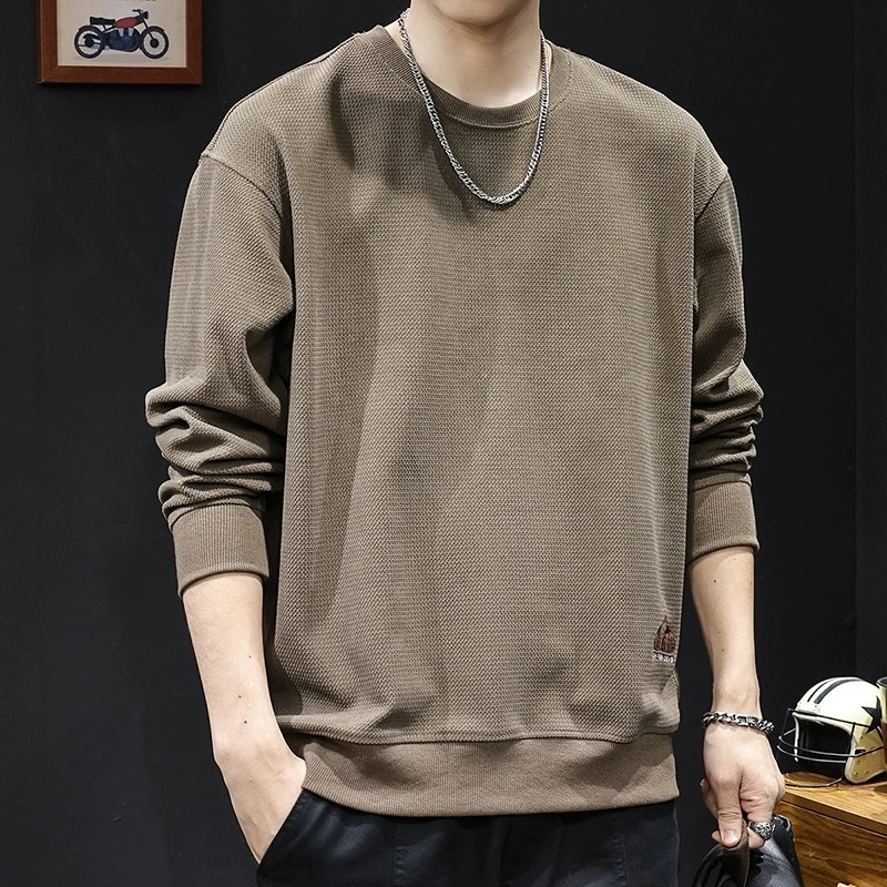 MR.MUDI/穆迪先生美式提花圆领卫衣男2025新款男装大码春秋季长袖