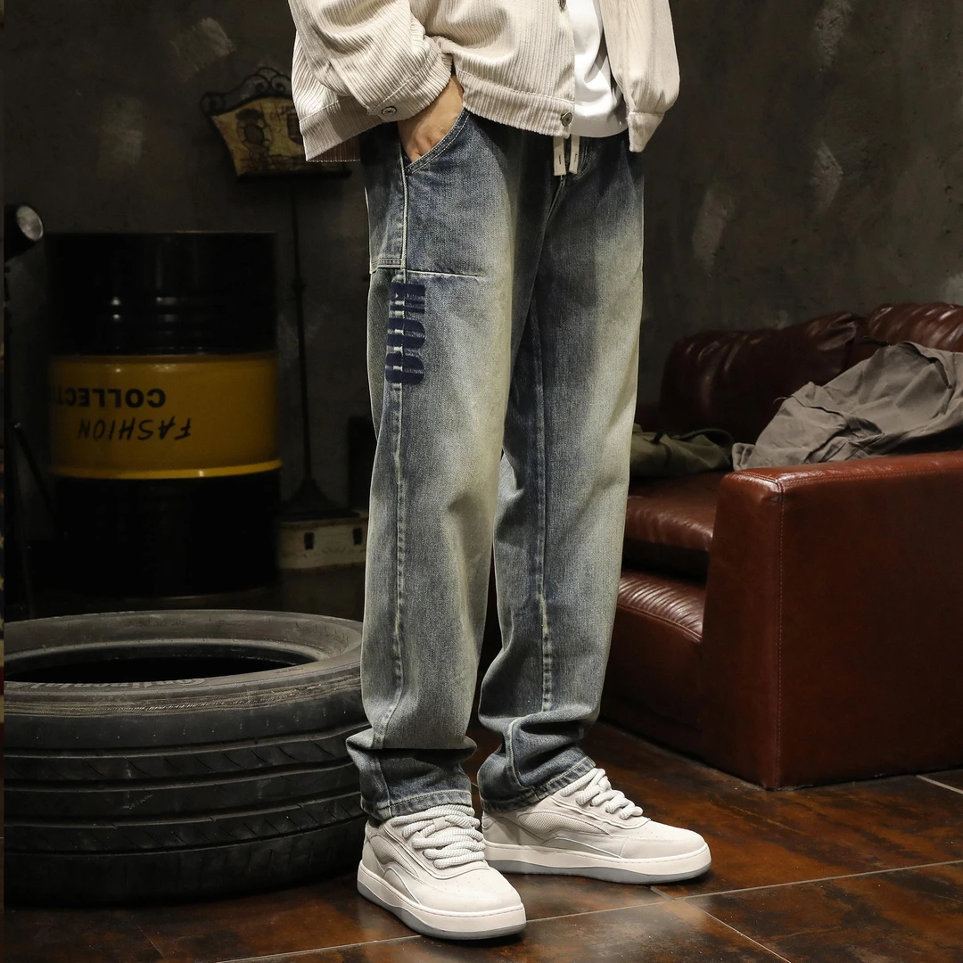 MR.MUDI/穆迪先生牛仔长裤子男春秋季宽松直筒休闲美式2025年新款