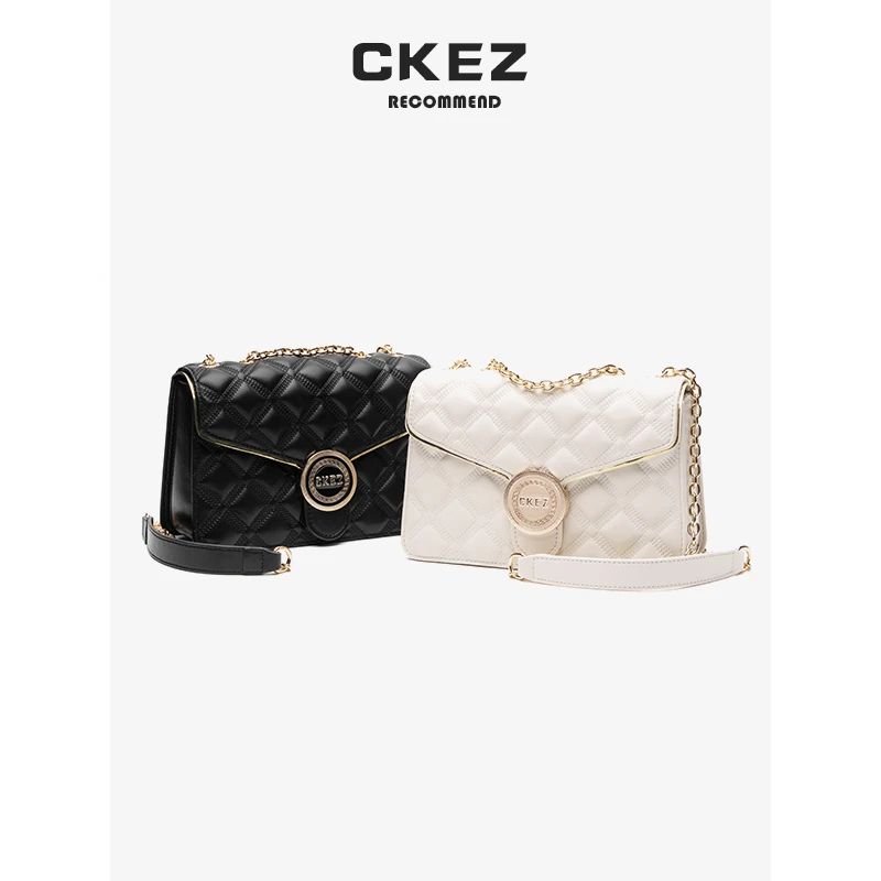 CKEZ/品牌设计师 高定款菱格包新款潮流时尚质感单肩斜挎包