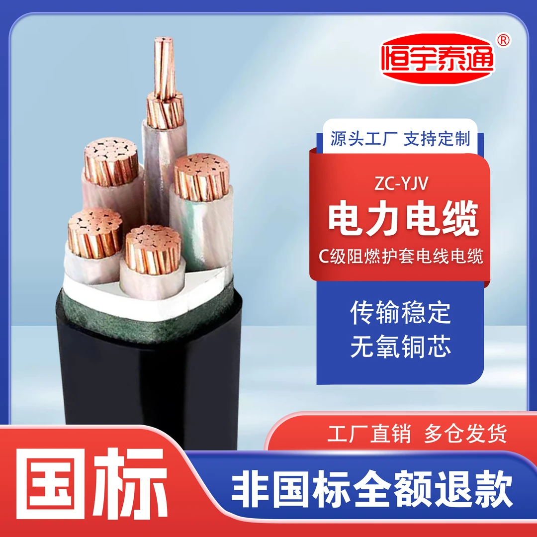 ZC-YJV电缆 绝缘防水阻燃 新能源充电用yjv多芯国标纯铜2/3/4/5芯