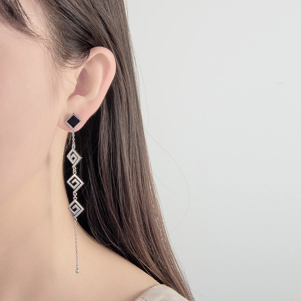 925银耳饰 【寻迹】耳坠2023年新款气质轻奢小众菱形耳环女高级耳钉