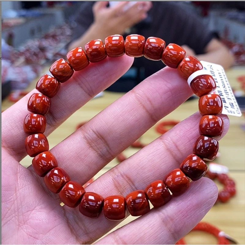 【小刘南红】瓦西南红精工妖牛血红直切手串 推荐 多样性发一