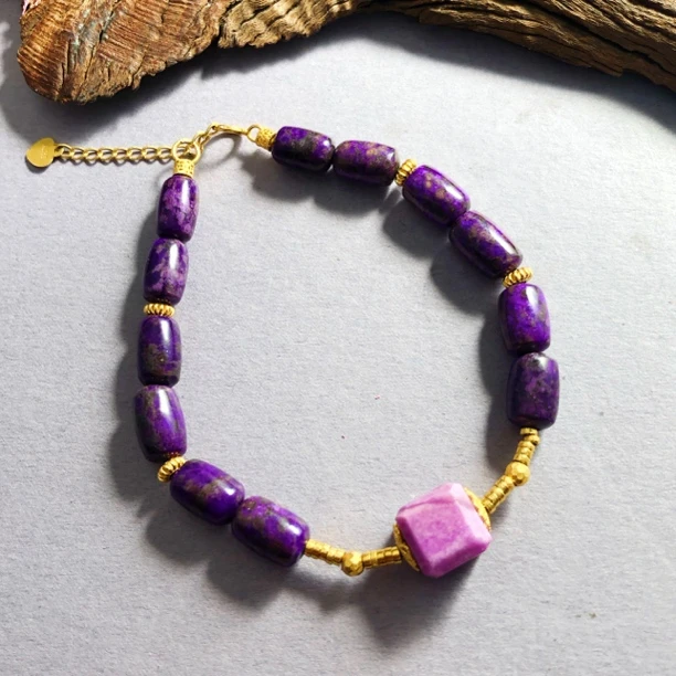 【圣芭黎】天然舒俱来手链丝绒桶珠樱花粉18K8/5/DD1497多样发一