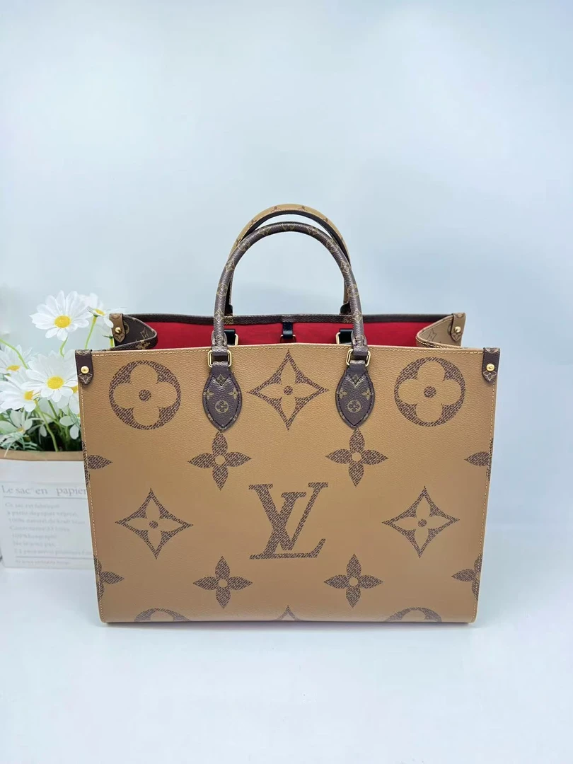 99新 LouisVuitton/路易威登 双面托特包/onthego大号手袋