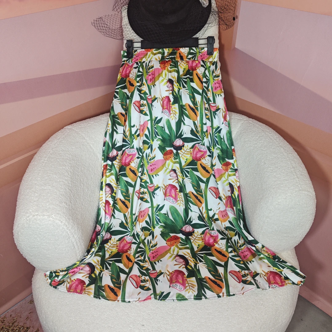 【南油真丝】水果园 桑蚕丝半身裙中长裙气质百搭 2024春夏新款