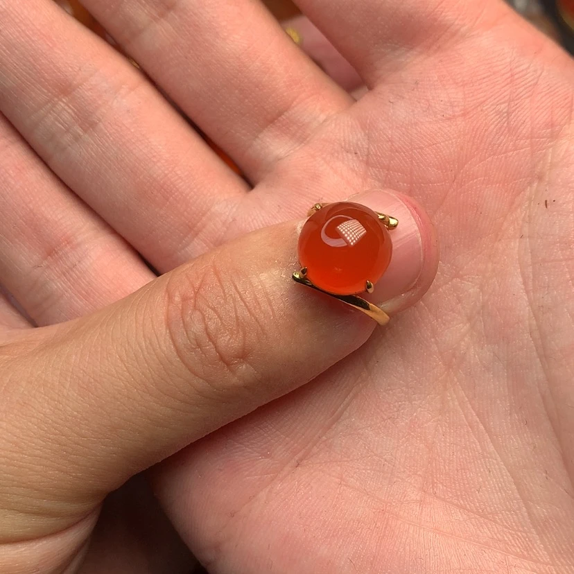 【闪购商品】定制南红玛瑙18K金镶嵌男****8