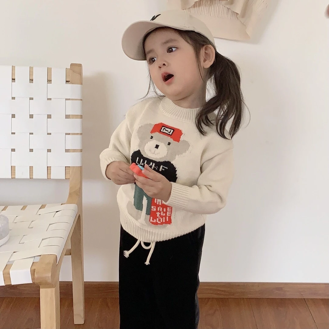 【小熊毛衣】亲子款女童本命年毛衣针织衫卡通套头上衣卡通图案衣