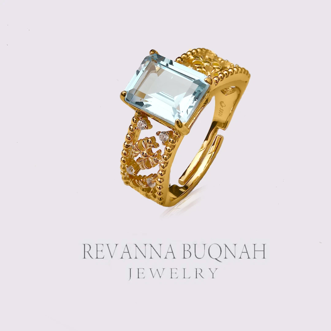 REVANNA沙特原创天然托帕石戒指珠宝【沙斐格 Shafiq】