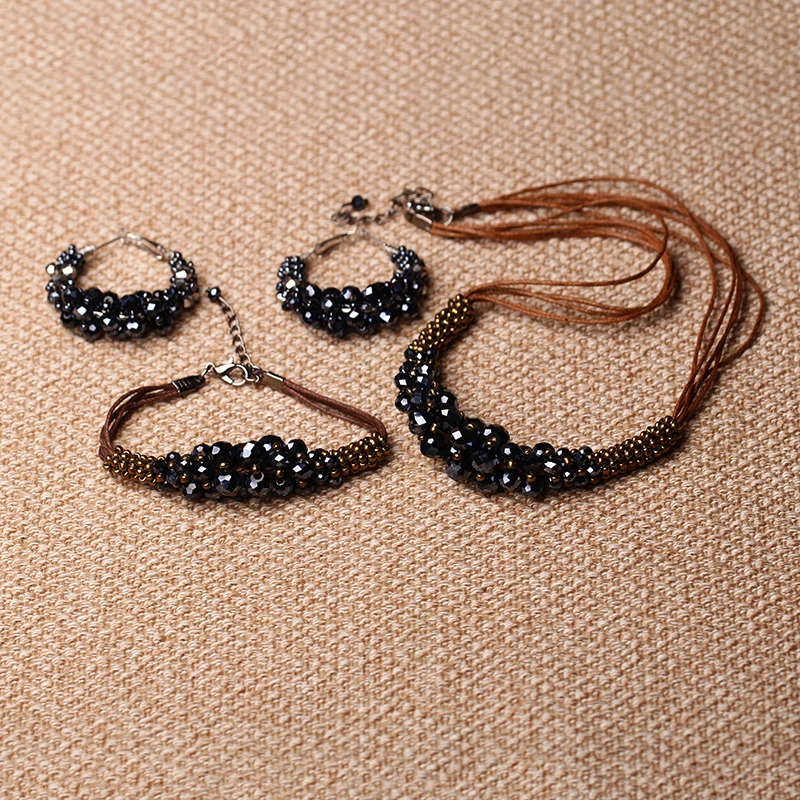 合金布艺项链 民族风欧美女款手工时尚品质饰品个性配饰气质百搭