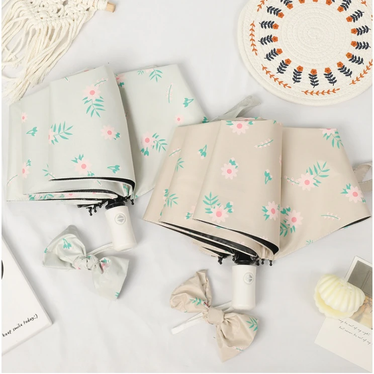 法式唯美碎花雨伞女晴雨两用加固结实小清新学生防紫外线遮阳ins