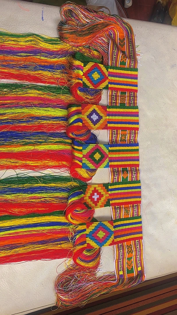 嘉绒非遗文化纯手工编织花腰带，精品丝线，做工精致完美