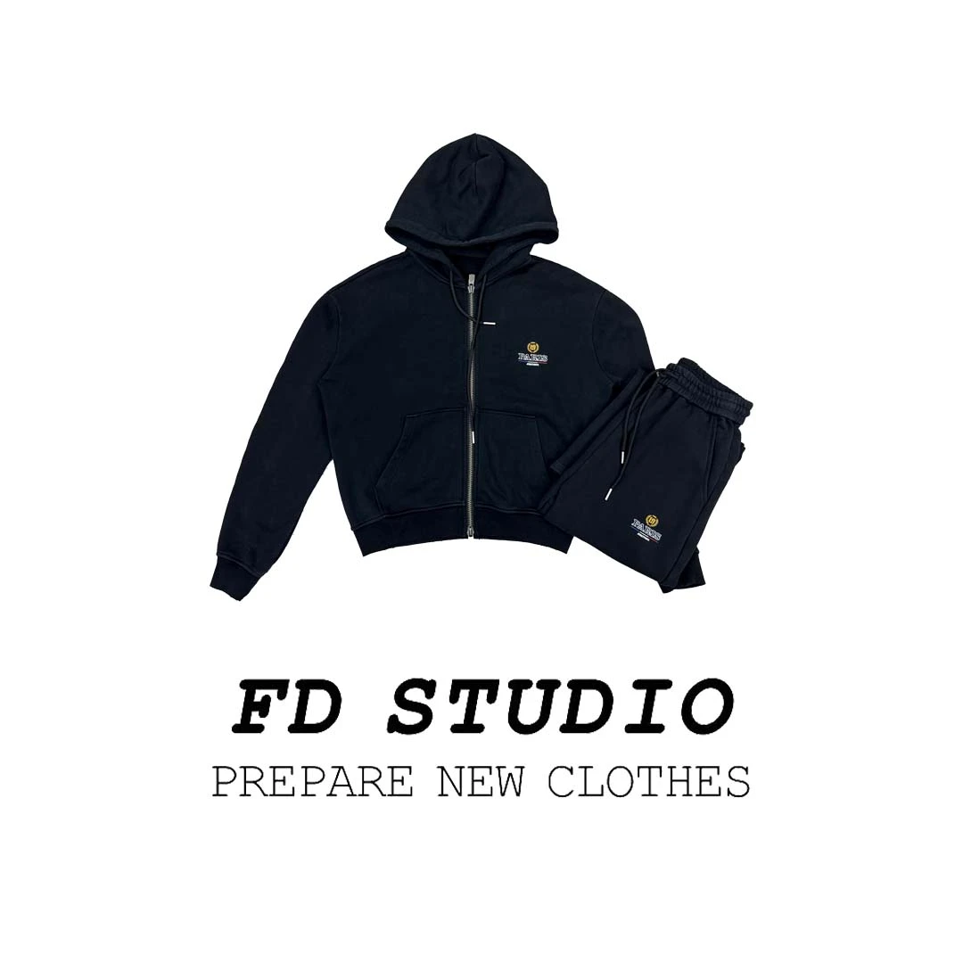 【梵町定制】FD19625连帽卫衣套装休闲时尚宽松连帽卫衣