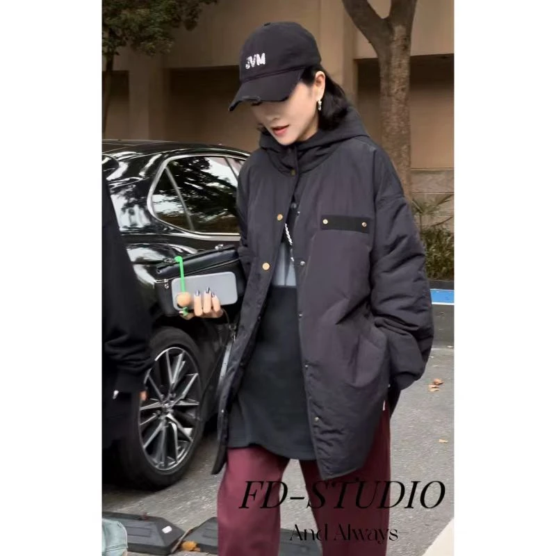 【梵町定制】FD19022工装连帽棉服外套冬季百搭保暖潮流宽松
