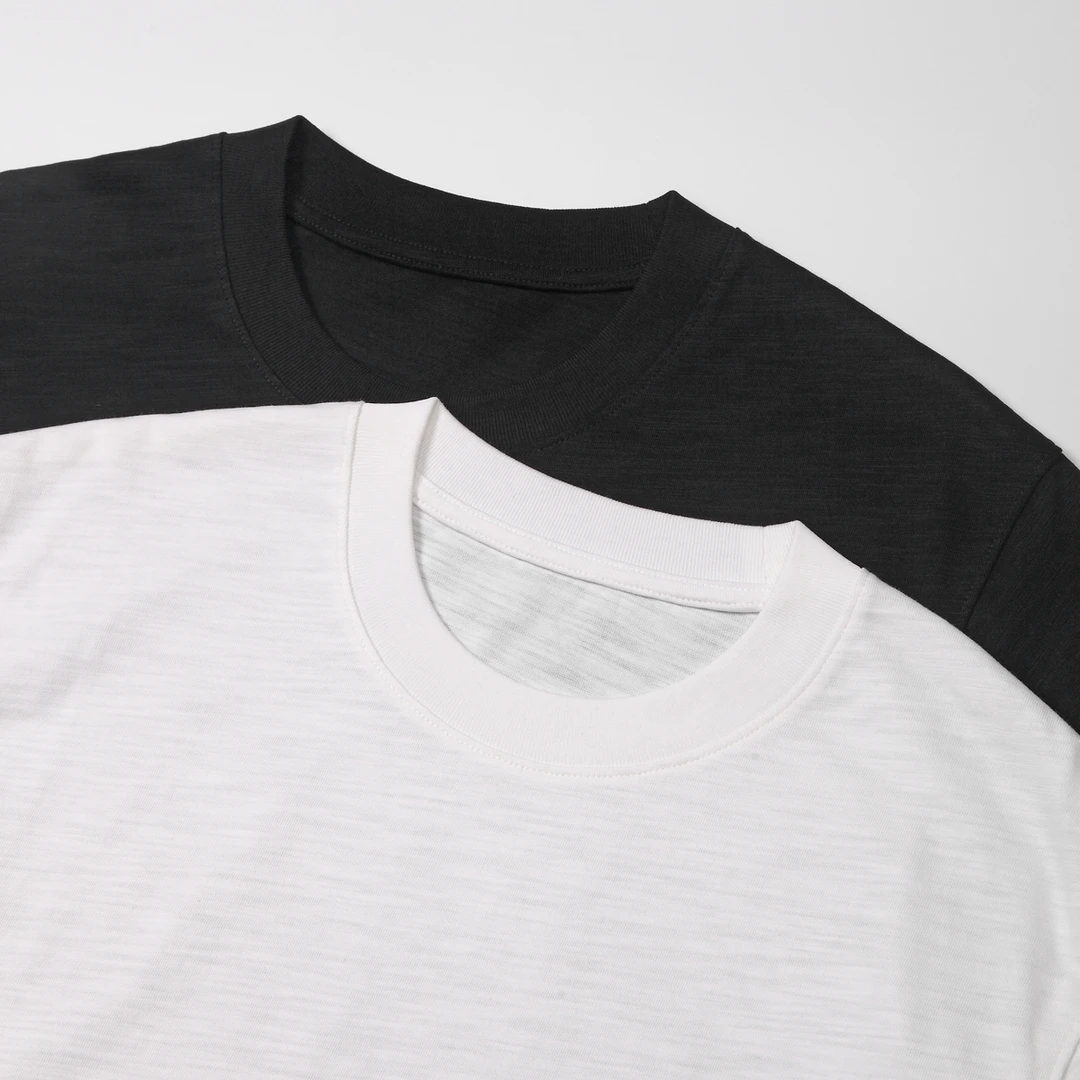 春夏男款重磅竹节棉圆领T恤 廓形