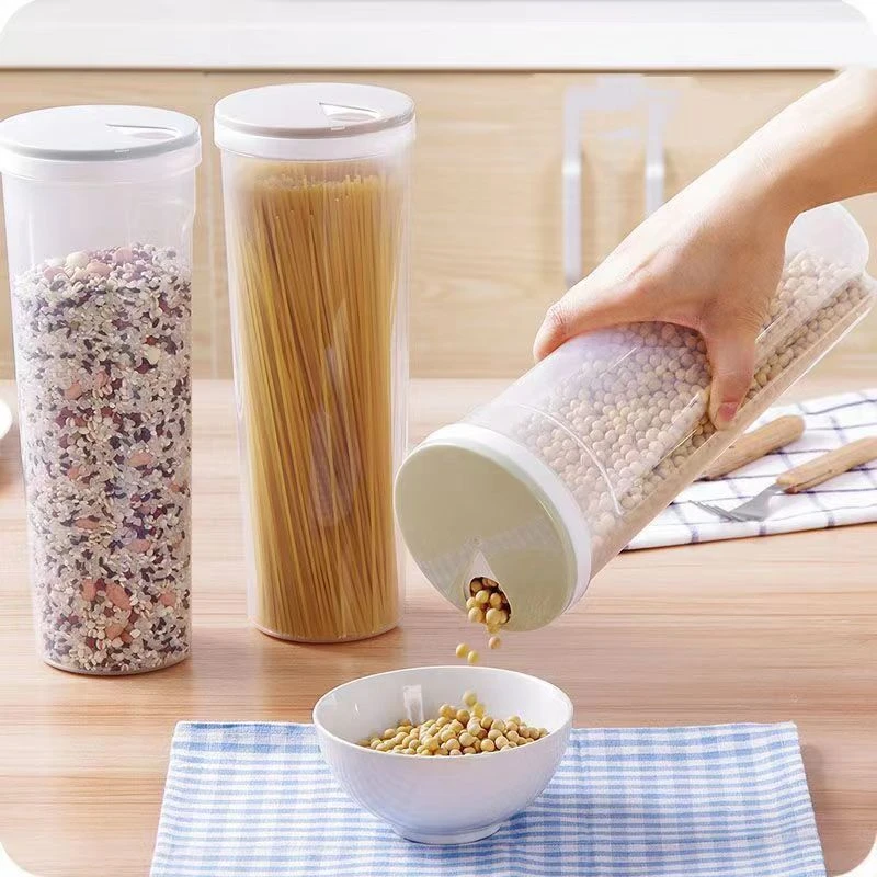 圆形挂面盒子厨房装面条的收纳盒塑料五谷杂粮储物罐食品保鲜密封