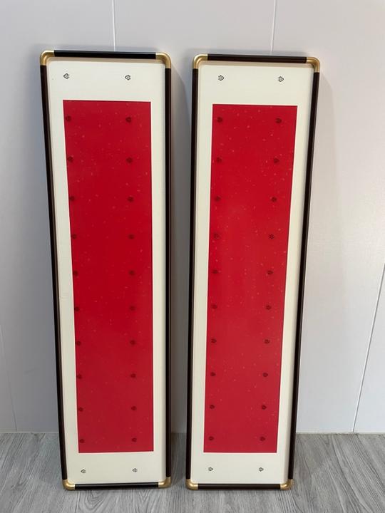 120*30 仿铜角画框*2 实木画框 有机玻璃 实木背板 镂空卡纸