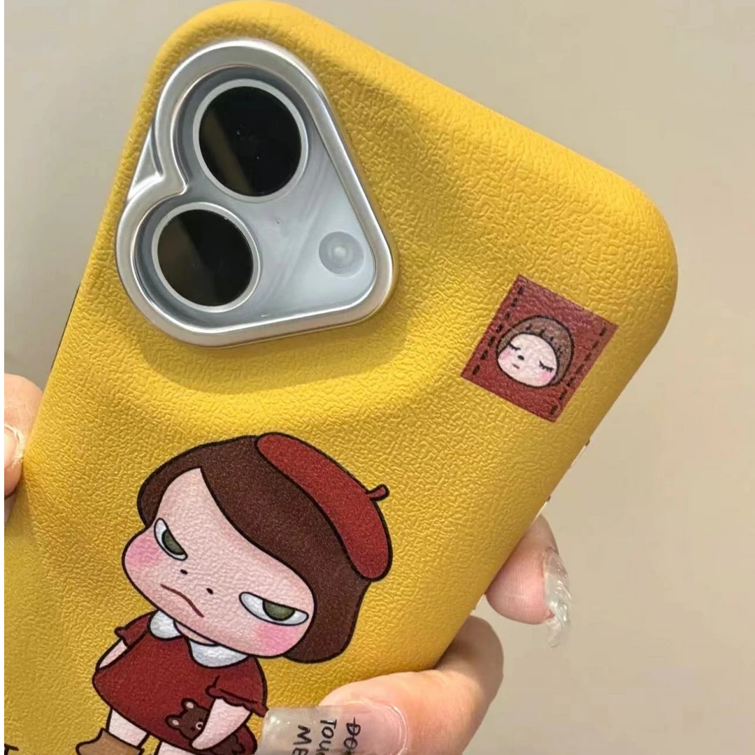 韩ins可爱红裙奈良美智15苹果14promax手机壳iPhone16全包13防摔