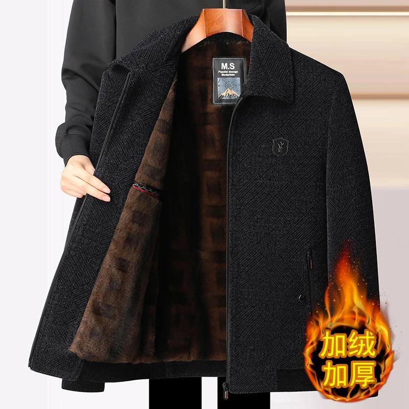 【新人福利】新款雪尼尔秋冬保暖外套爸爸装秋冬中老年夹克中年男士