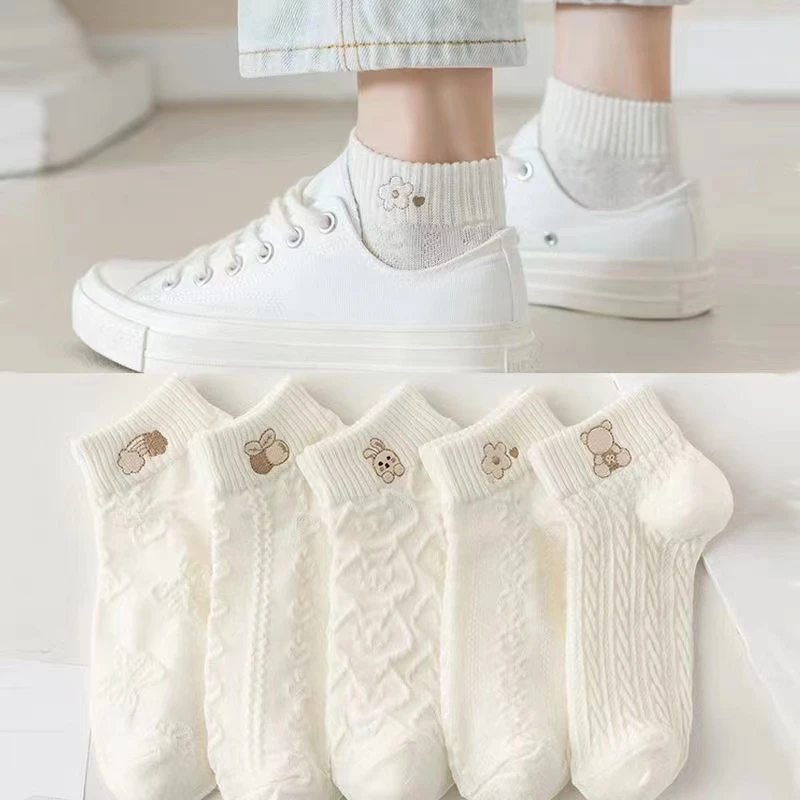 【精品女袜5双】高考毕业季夏季春夏ins短筒 颜色随机发
