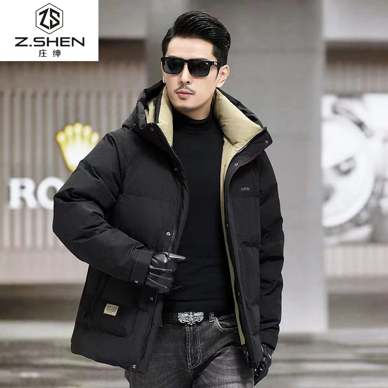 【加厚升级】2024冬季男士加厚保暖羽绒服时尚连帽宽松加厚款男外套