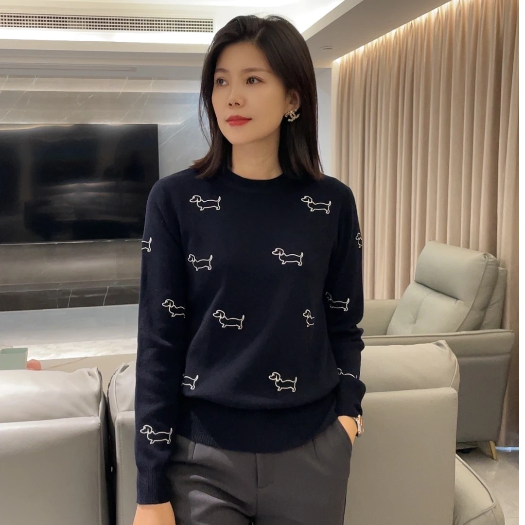 JY25秋冬时尚百搭提花圆领休闲长袖上衣针织毛衣