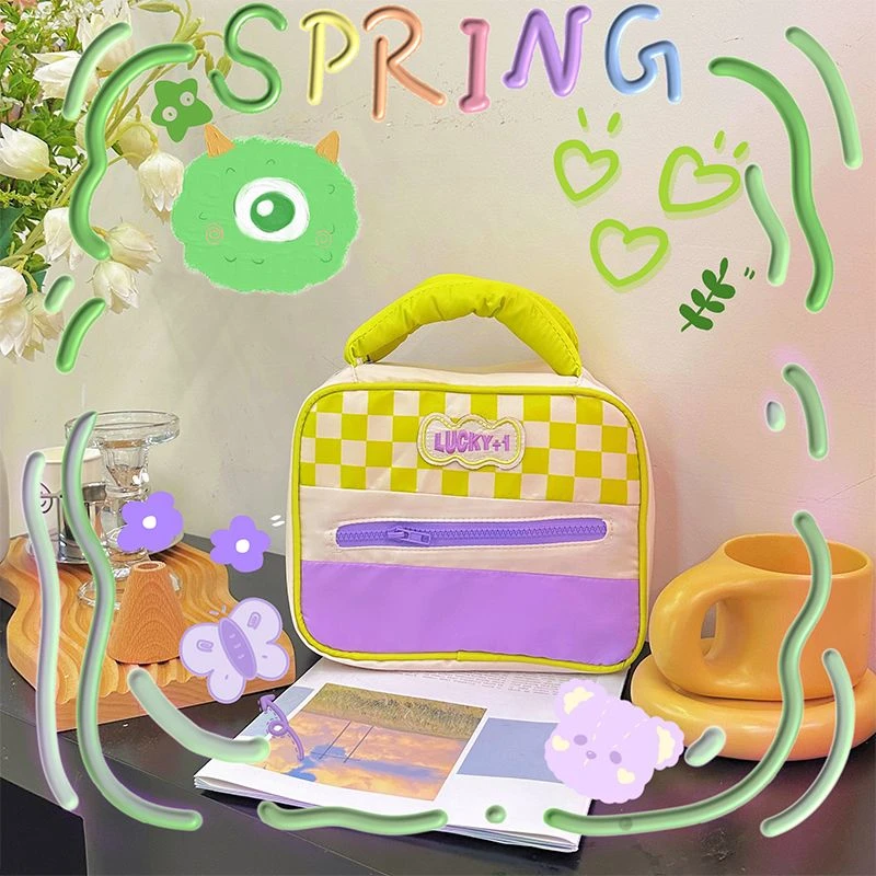 2024新款ins可爱撞色大容量化妆洗漱品收纳包便携旅行出游收纳包