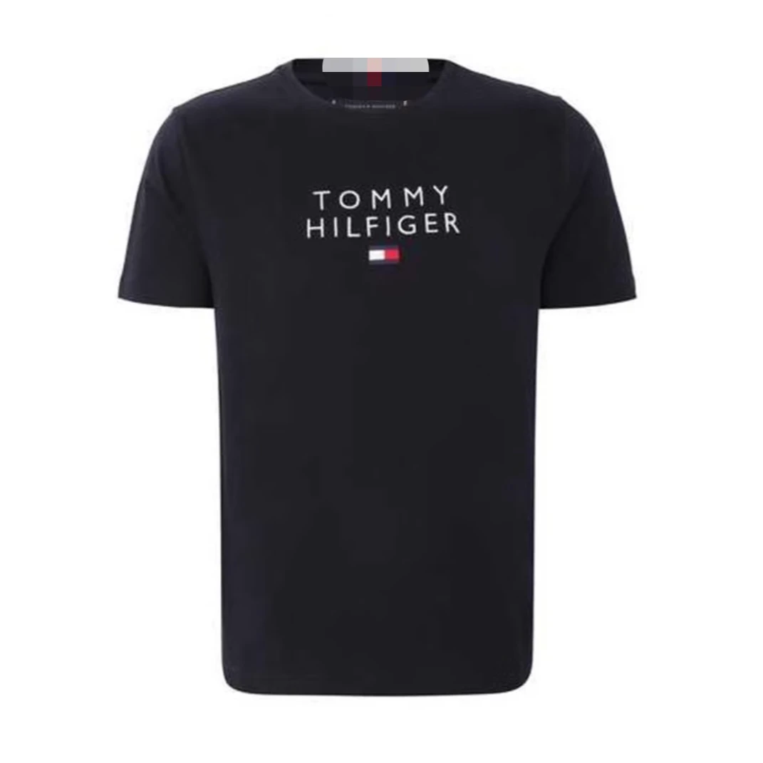 TOMMY HILFIGER/汤米·希尔费格 男士黑色圆领T恤 纽约直邮XD 4PL