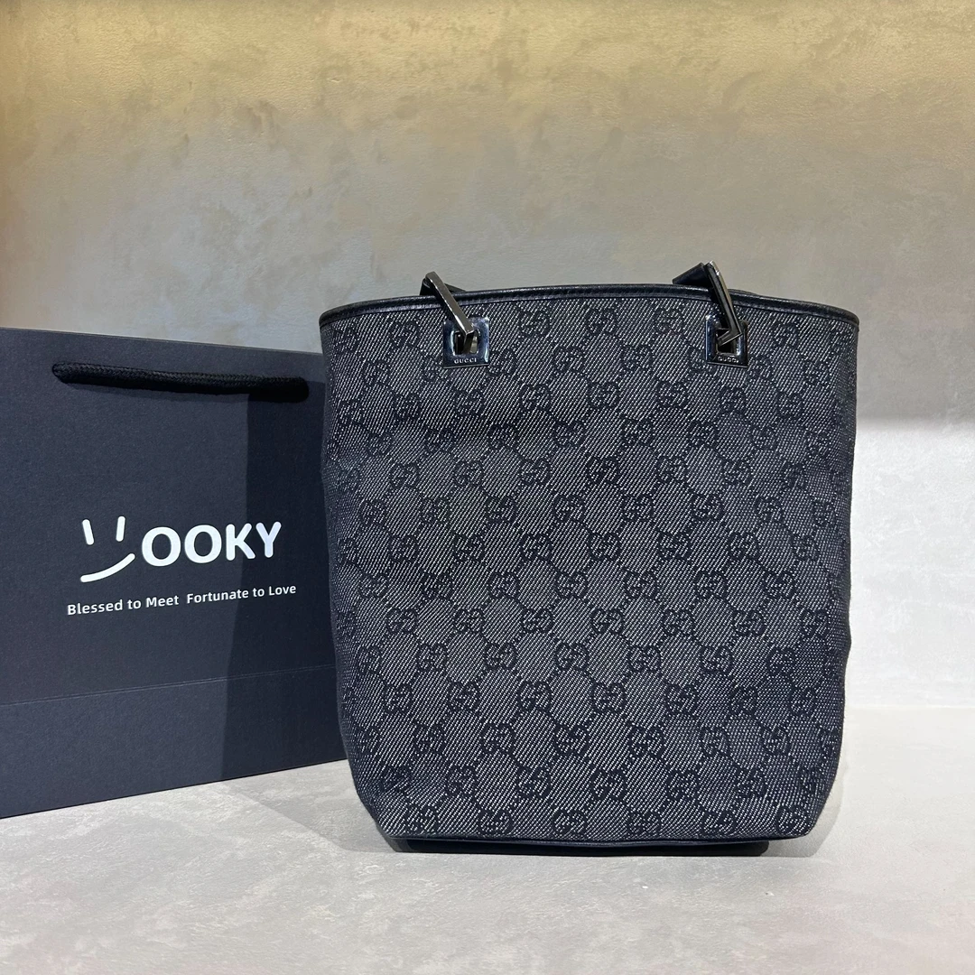 95新 GUCCI/古驰 Gucci 帆布单肩斜挎手提包