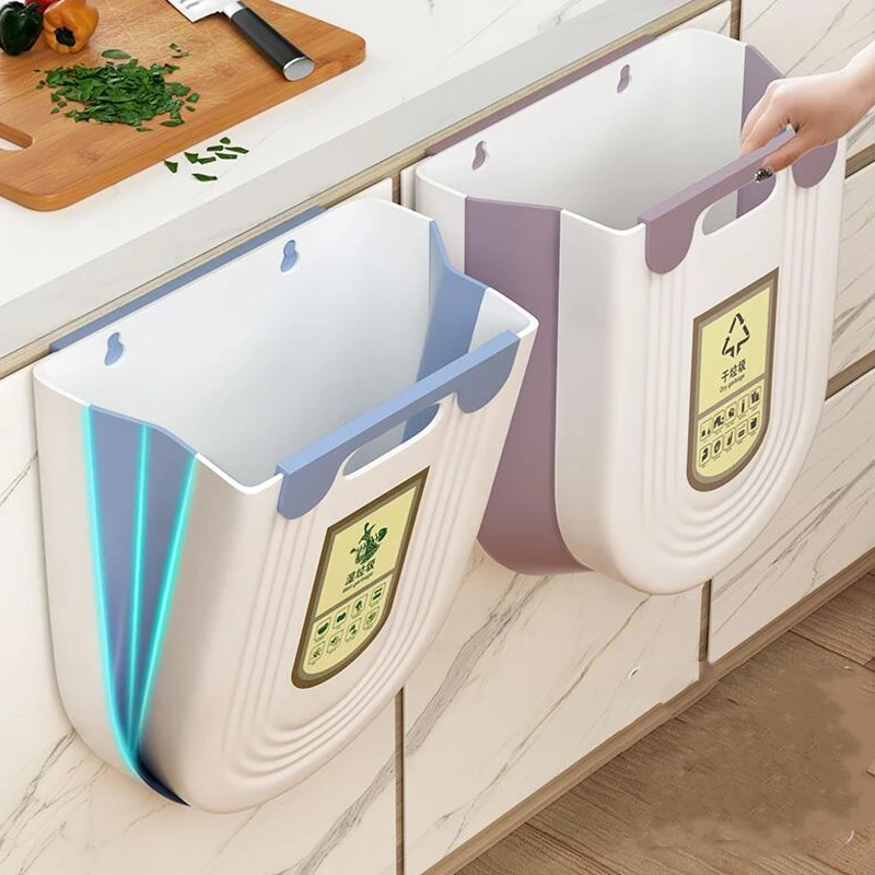厨房垃圾桶挂式家用厨余分类可折叠橱柜门壁挂卫生间厕所收纳纸篓