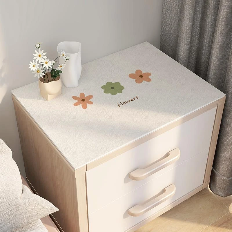 轻奢床头柜垫子皮革桌垫防水pvc网红卧室床头桌面垫免洗简约盖布