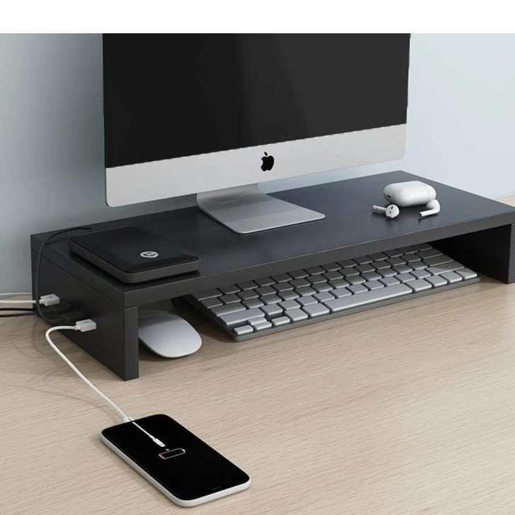 USB电脑显示器屏幕增高架办公室桌面键盘收纳支架台式 加高台式桌