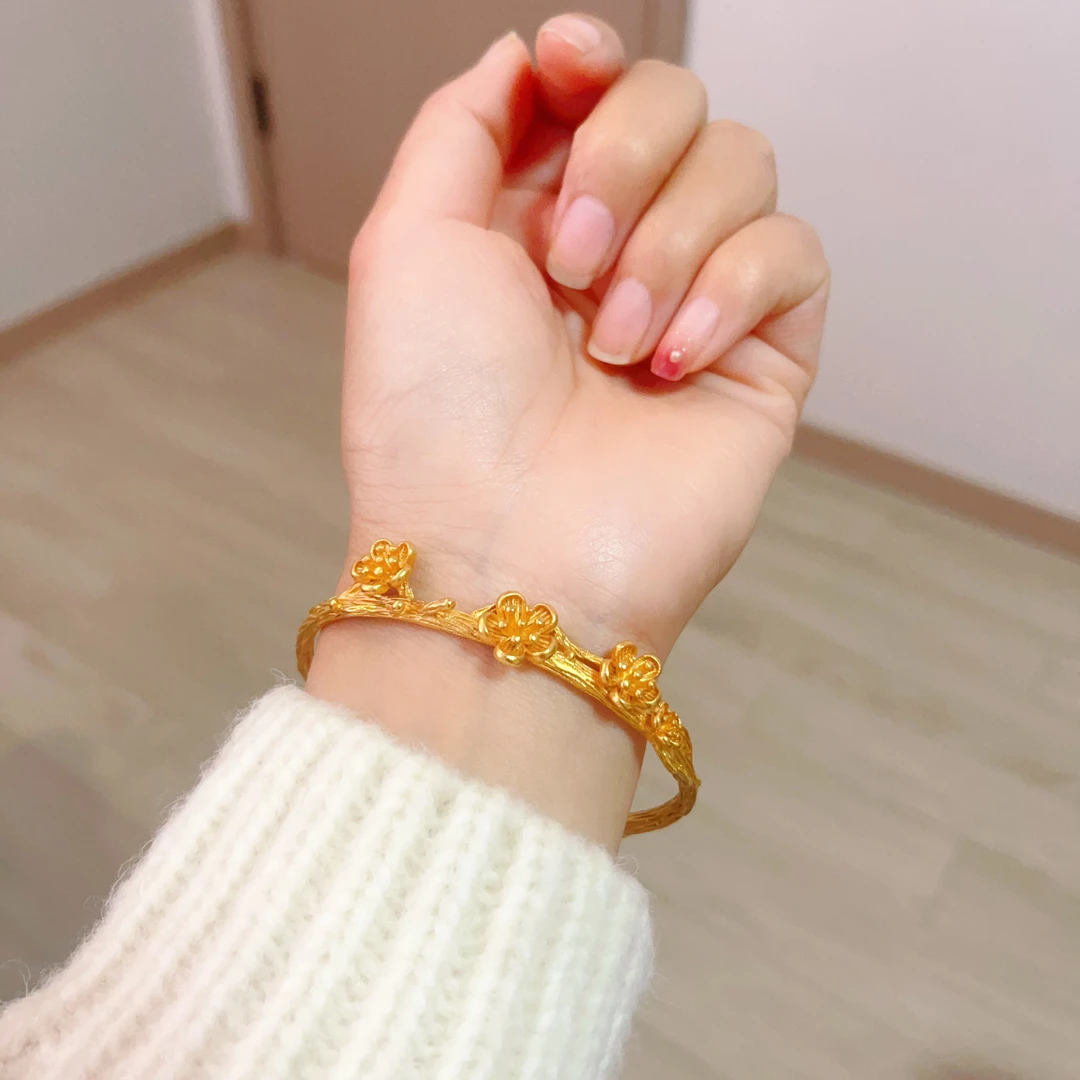 合金手镯 合金手镯 【精美三生花开口手镯】