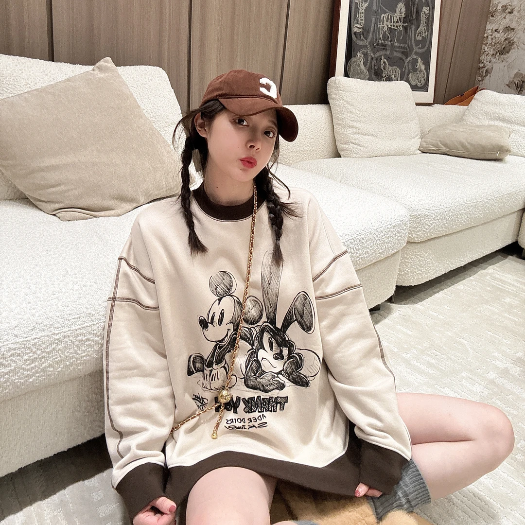 BETTERJOELAY -加绒【米奇伙伴】时尚圆领卫衣百搭潮流运动KH1138