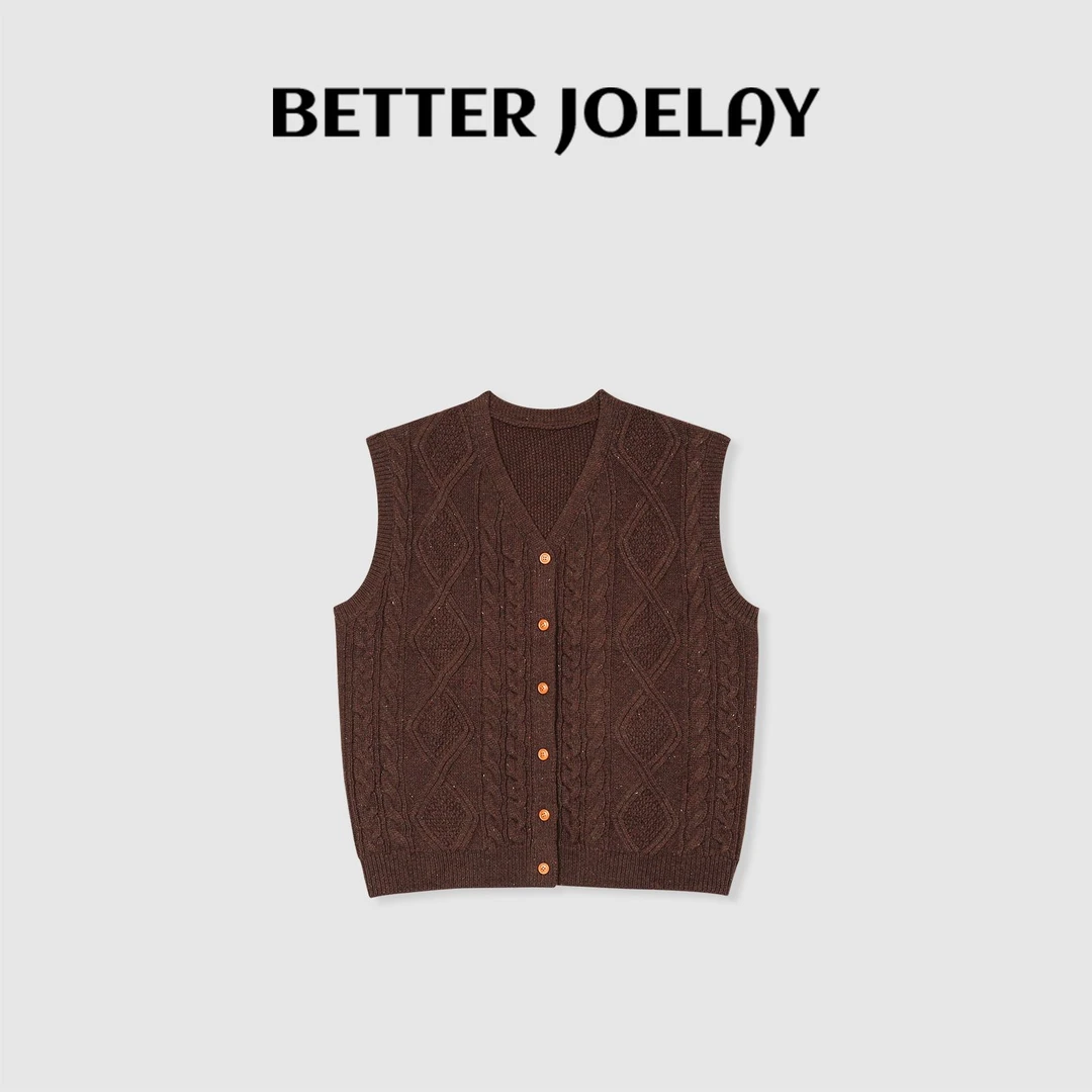 BETTER JOELAY-【午后小生活】时尚针织开衫马甲百搭复古通勤WH3393