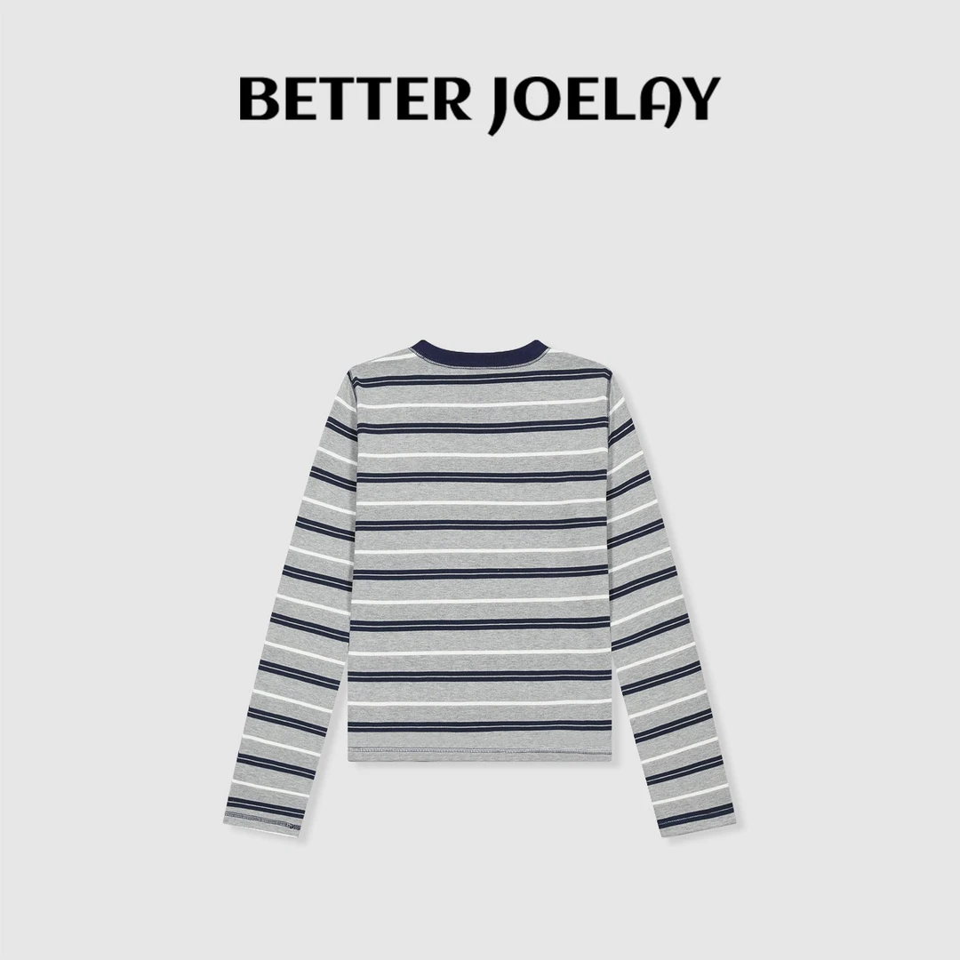 BETTER JOELAY-【山海相册】百搭潮流简约ins风T恤长袖KH1221