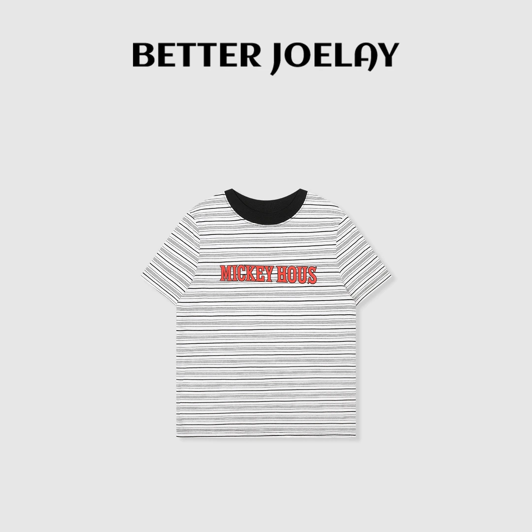 BETTERJOELAY -小版【米奇屋】百搭T恤短袖休闲圆领时尚KH0559
