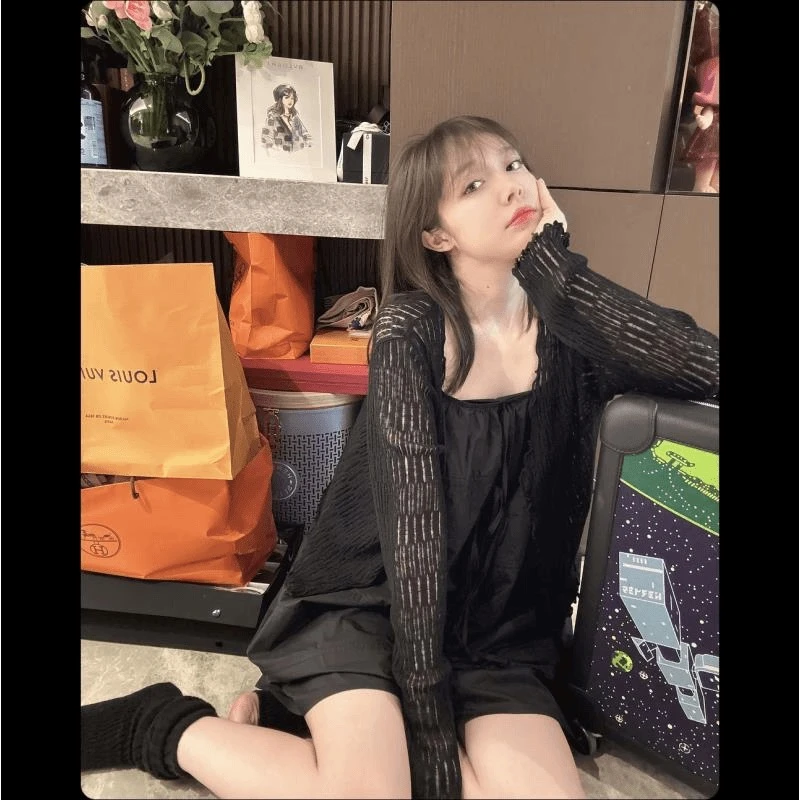 BETTERJOELAY-【芭蕾名伶】针织短袖开衫气质百搭洋气慵懒风WS92172