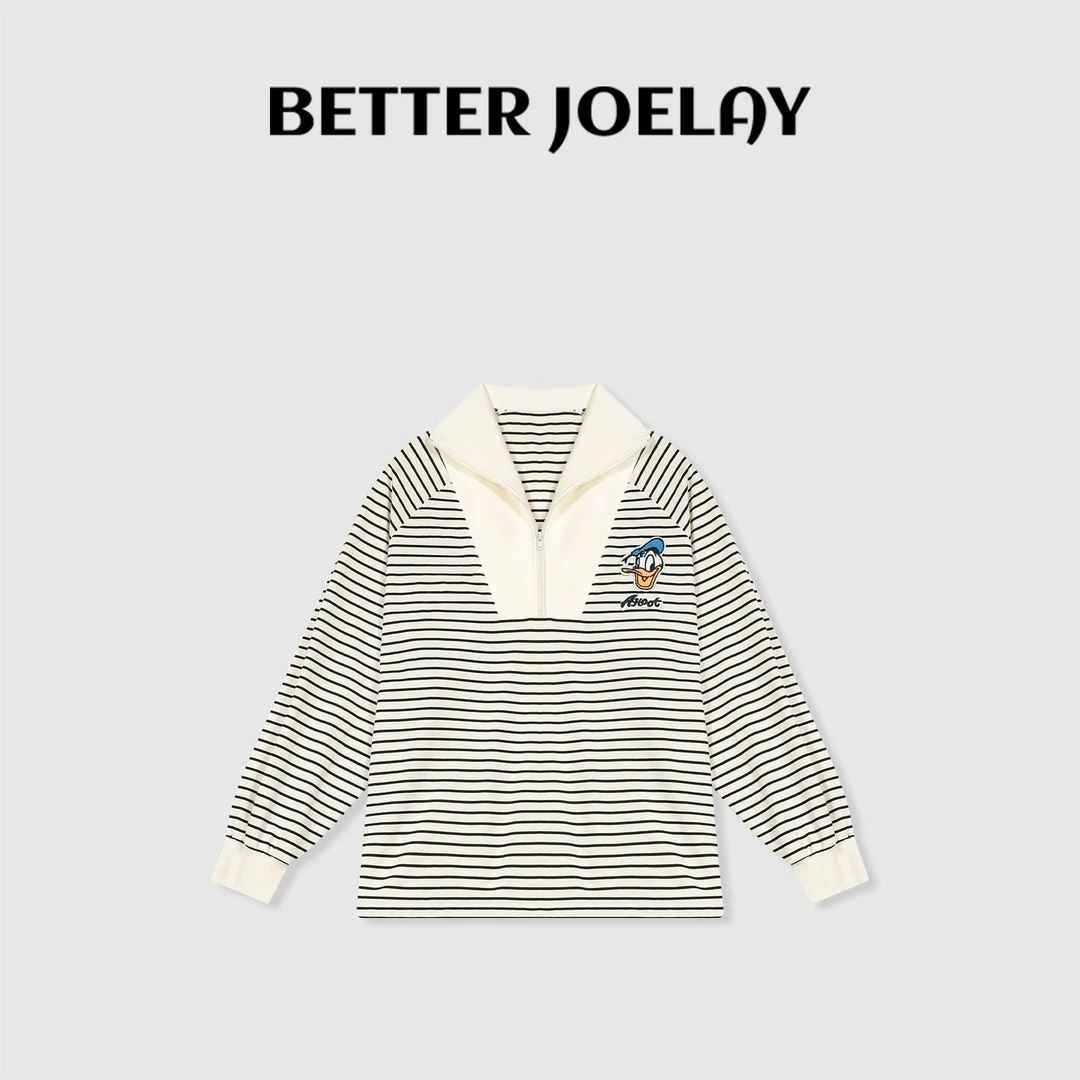 BETTER JOELAY-【童趣唐老鸭】时尚翻领套头卫衣宽松休闲百搭Z4267