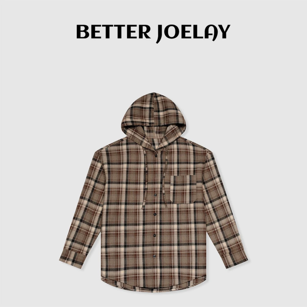 BETTER JOELAY -【情人热巧】格子衬衫宽松时尚潮流休闲慵懒风Z0527
