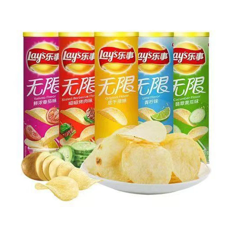 乐/事无限灌装薯片90g原味黄瓜番茄味青柠味多口味美味膨化零食