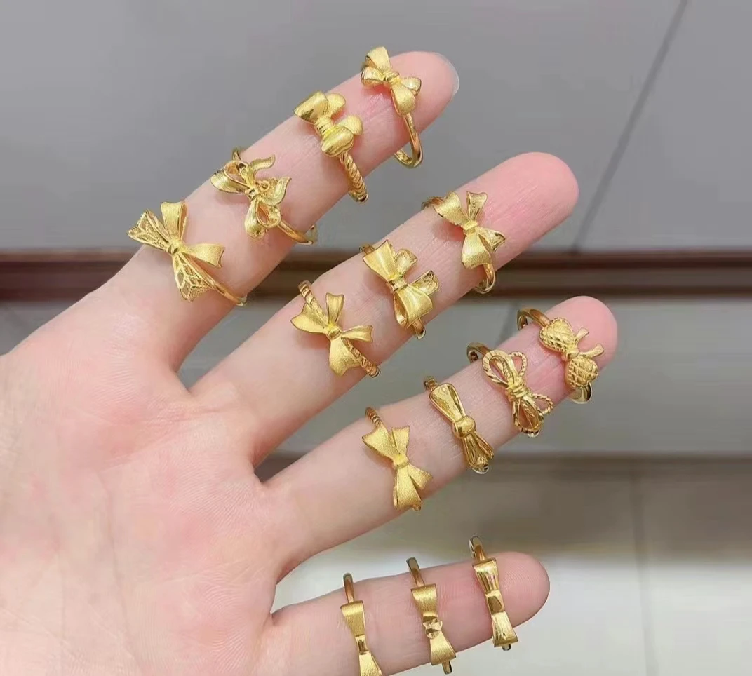 Chow Tai Seng/周大生足金蝴蝶结各种超好看多款时尚甜美戒指简约