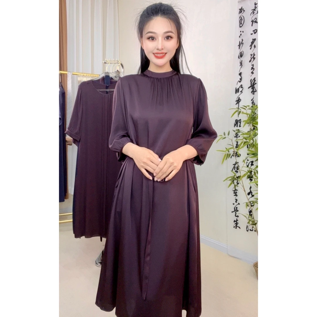 【佳润服饰】水墨佳人桑蚕丝真丝女士时尚气质显瘦连衣裙82496260