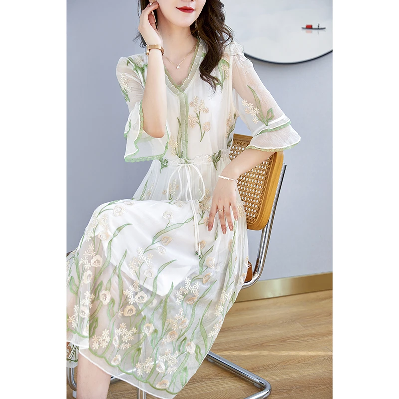 【富春】水墨佳人真丝桑蚕丝连衣裙82398789