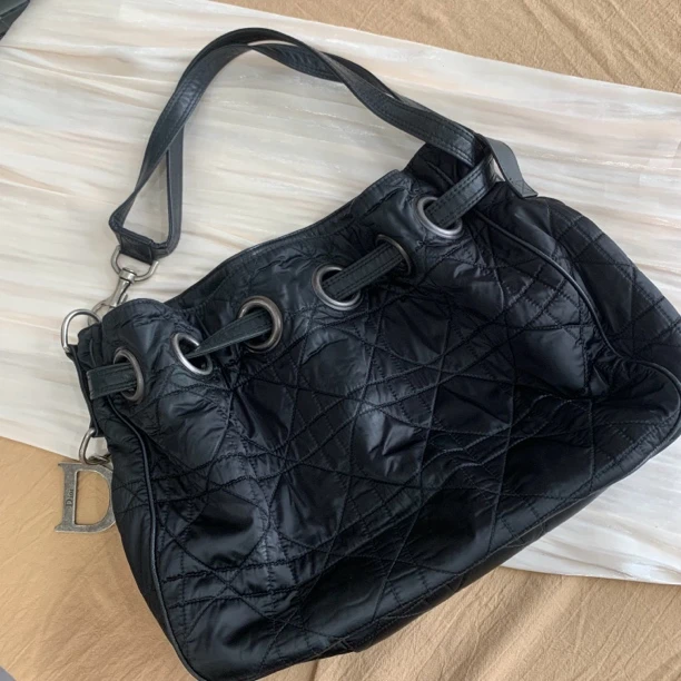 95新 DIOR/迪奥 缎面单肩手提水桶包